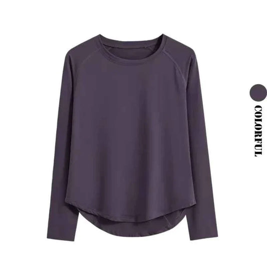 DRUR Long Sleeve Gym Top Women Breathable Quick Dry Workout T-shirt Loose Fit Running Tee Yoga Clothing Sportswear Activewear New