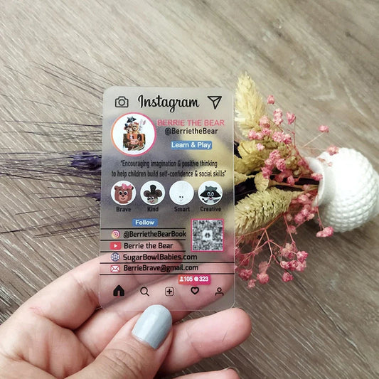 20/50/100/200PCS Transparent PVC Business Card Colorful Printing Personalized LOGO Text Thank You Card Free DESIGN 0.38mm
