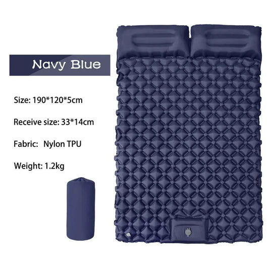 Ultralight Inflatable Camping Mattress with Pillows Built-in Pump Portable Air Sleeping Pad for Outdoor Hiking Travel Tent