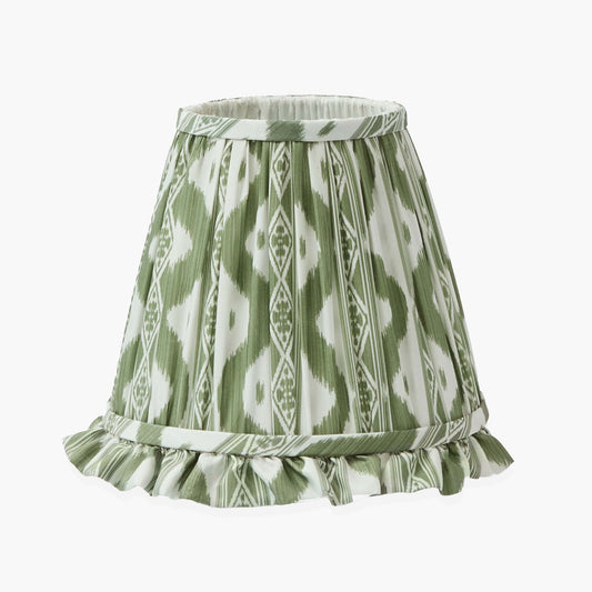 Olive Ikat Ruffle Lampshade (18cm)