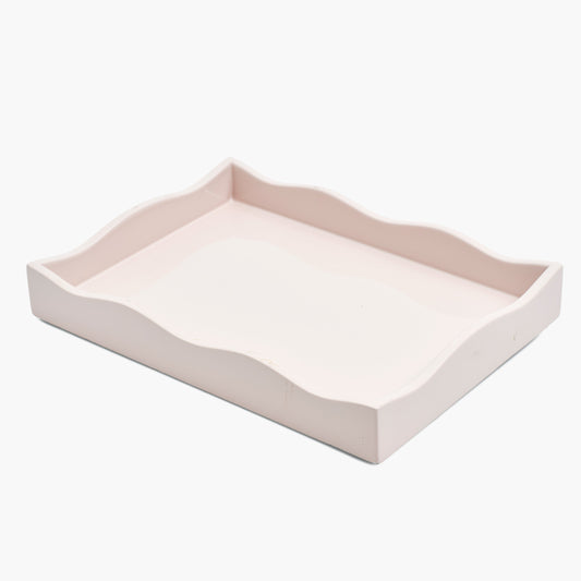 Pink Small Wave Lacquer Tray