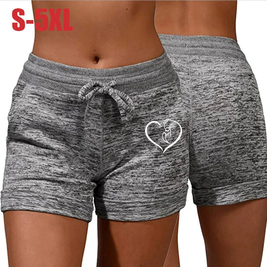 Women's Plus Size Printed Elastic High Waist Sweatpants – Casual Sport & Fitness