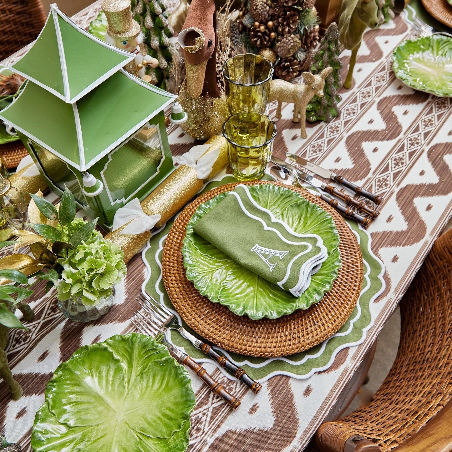 Serena Green Cabbage Dinner & Starter Plates (Set of 8)