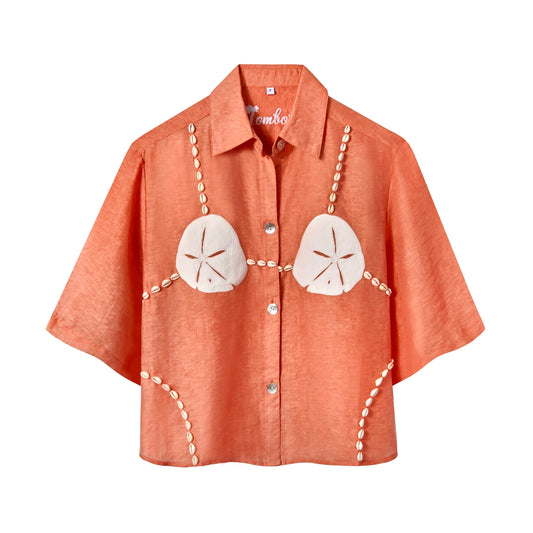 'Sand Dollar Stimulus' ~ Relaxed Crop Cut (Orange)