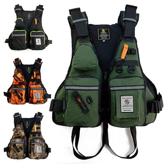 Fishing Life Vest with 16 Pockets – EPE Foam Buoyancy, One Size Fits Most