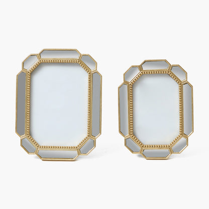 Beveled Edge Mirror Photo Frames (Set of 2)