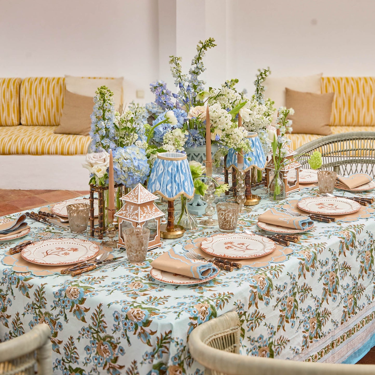 Sophia Blockprint Tablecloth