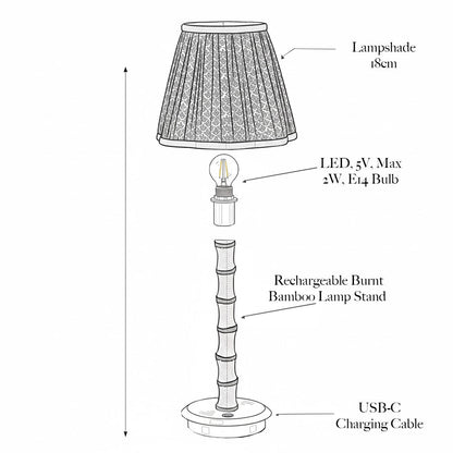 Burnt Bamboo Rechargeable Lamp