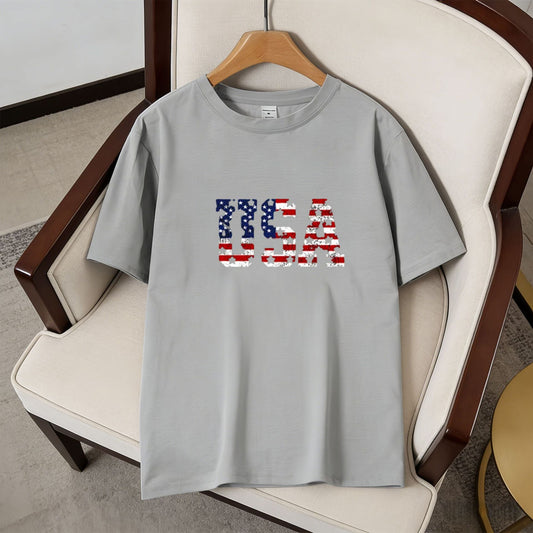 Unisex Letter-Print Loose Fit Short-Sleeve T-Shirt