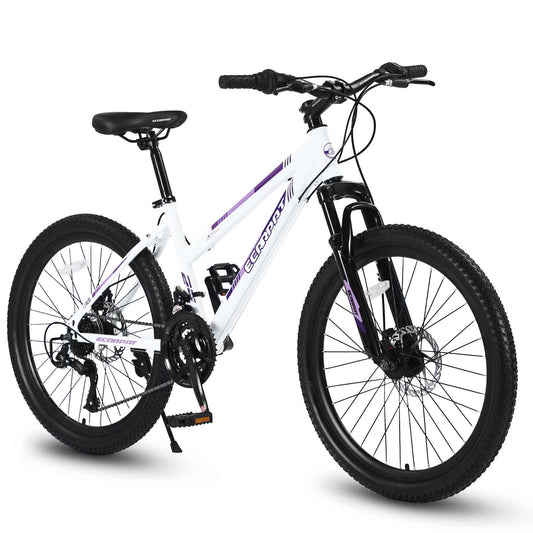 26" Girls & Women's Mountain Bike | Shimano 21-Speed, Dual Disc Brakes & 100mm Suspension