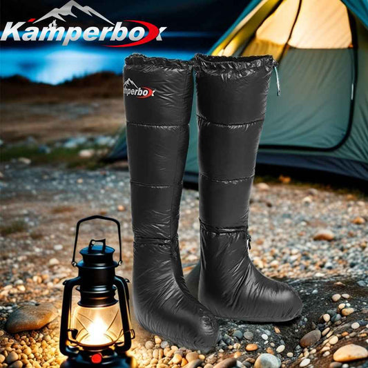 Down Insulated Camping Socks – Sleeping Bag Booties for Cold Nights