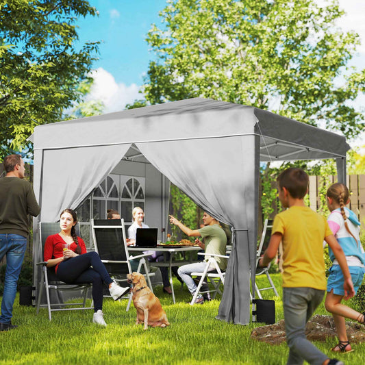 10x10 FT Pop-Up Canopy Tent with Sidewalls | UPF50+ Gazebo for Parties & Events