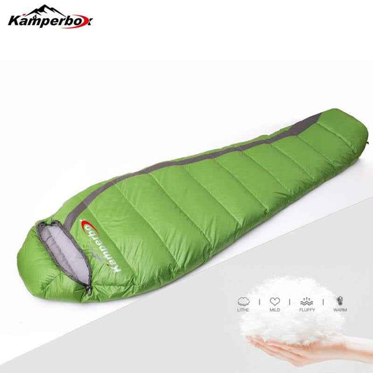 Ultra-Light Duck Down Mummy Sleeping Bag – 4-Season, Rated to 25°F