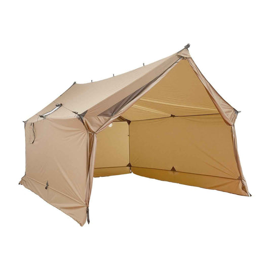 2-Person Cabin Hot Tent with Stove Jack – Pole-Free Lightweight Waterproof 4-Season Tent | Brown