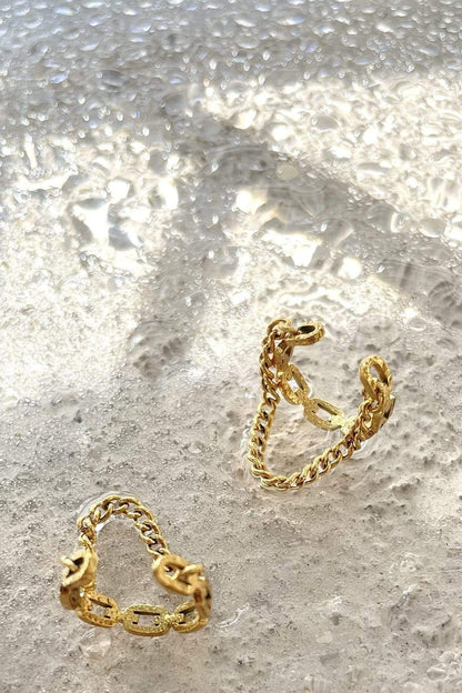 18k Billy Chain Ear Cuff Earrings