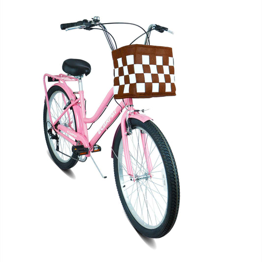 26" City Commuter Bike | 7-Speed, Detachable Basket, Built-In Lock & Rear Rack