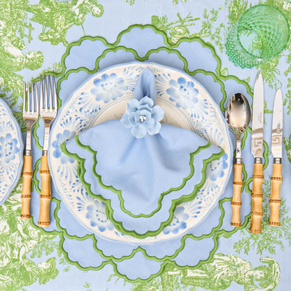 Blue & Green Lily Placemats & Napkins (Set of 4)