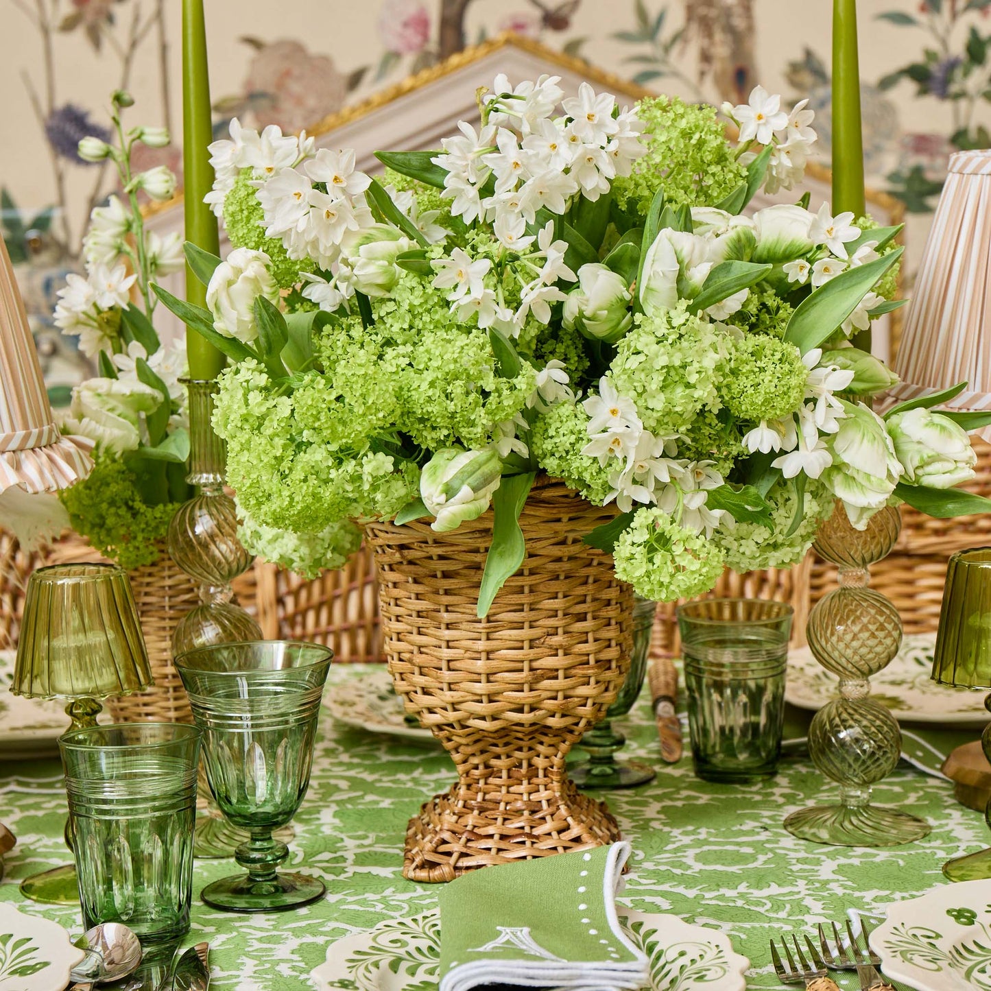 Green Sylvie Engraved Water Glass (Set of 4)