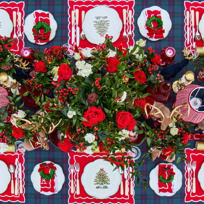 Red Elizabeth Placemats & Napkins (Set of 4)