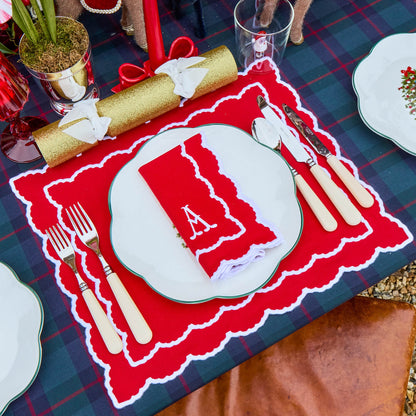 Red Elizabeth Placemats & Napkins (Set of 4)