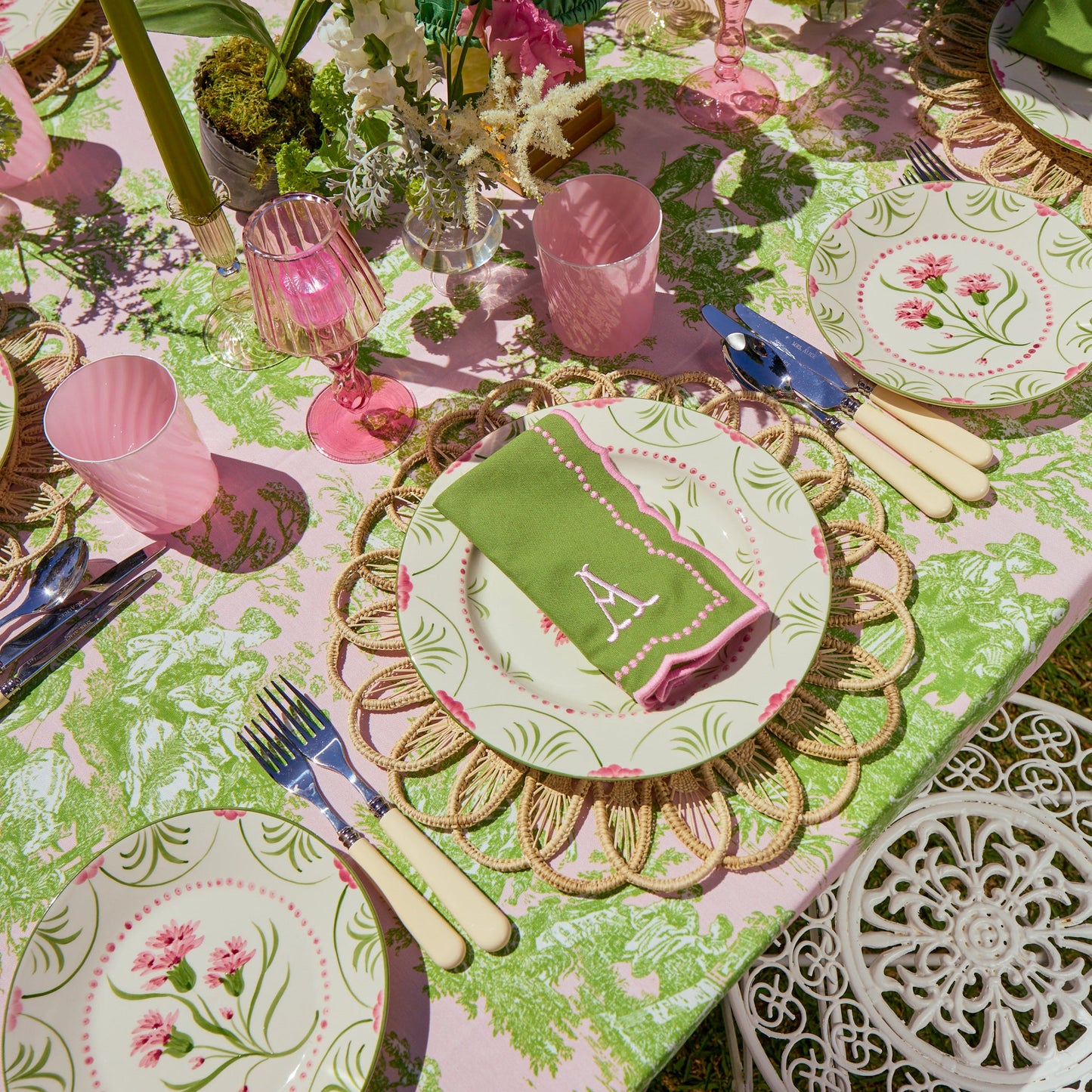 Green & Pink Gisele Napkins (Set of 4)