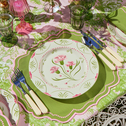 Pink & Green Santa Kristina Dinner & Starter Plates (Set of 8)