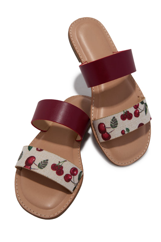 Isabella Slide Sandals - Cherry