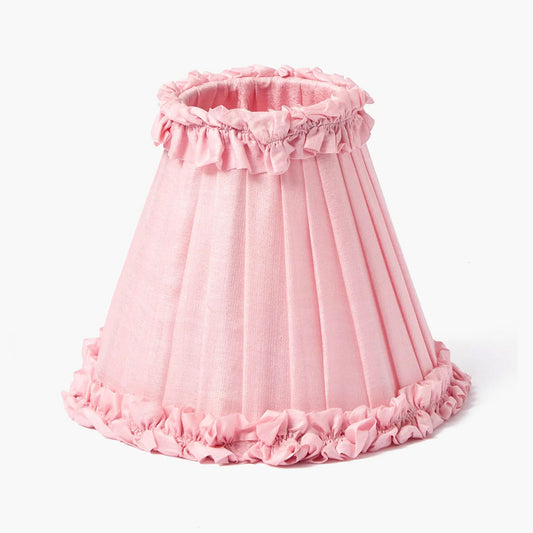 Pale Pink Frilled Silk Lampshade (18cm)