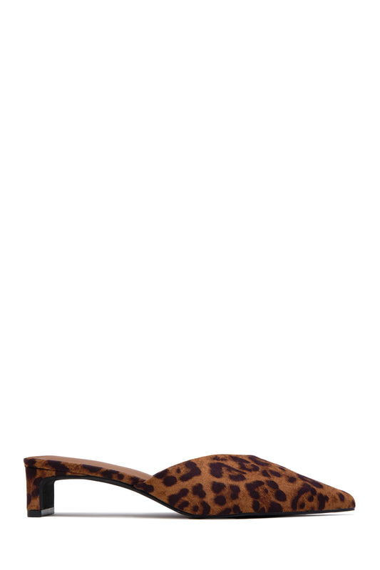 Danielle Mid Heel Mule Pumps - Leopard