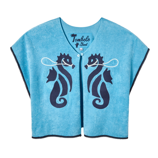 'Straight From the Seahorse’s Mouth' Hand Towel Top