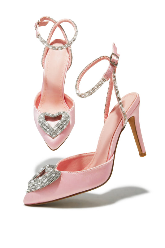 Sweet Love Embellished Pump Heels - Pink