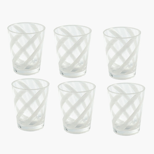 White Swirl Outdoor Glasses (Set of 6)