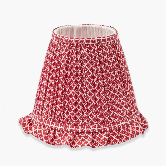 Red Lotus Ruffle Lampshade (18cm)