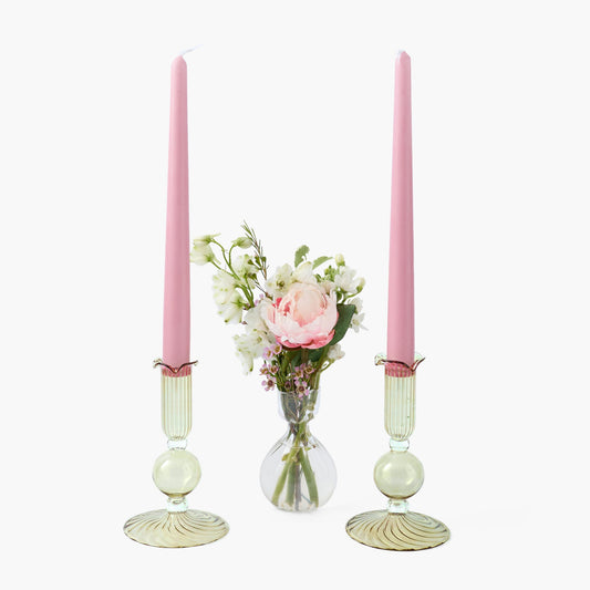 Green Small Eden Candle Holders (Pair)