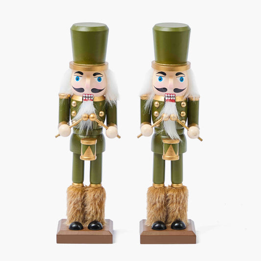 Green Fur Booted Nutcracker (Pair)
